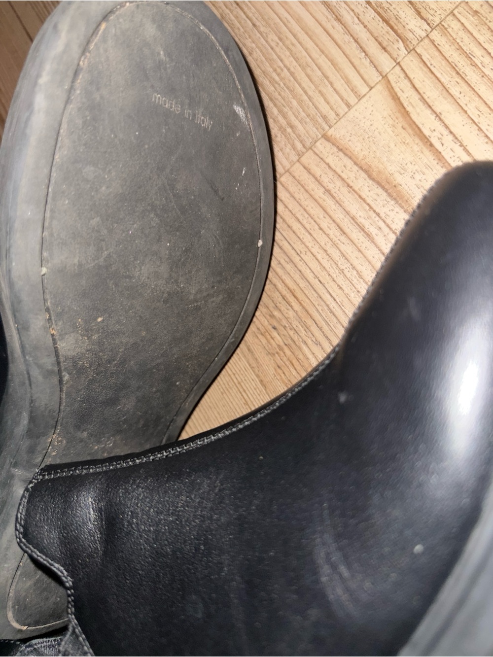 The Row Black Leather Chelsea Ankle Boots - Picture 5 of 5